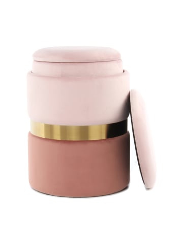 Kayoom Hocker Zora 2erSet in rosa - gold - altrosa