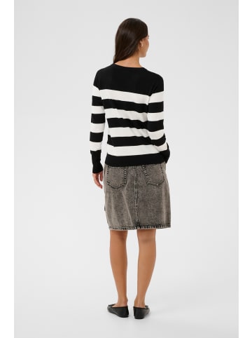 Kaffe Strickpullover KAlizza Regular fit in Black/Chalk Bold Stripe