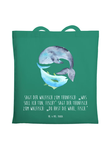 Mr. & Mrs. Panda Schultasche Walfisch Thunfisch mit Spruch in Mint