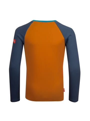 Trollkids Longsleeve "Preikestolen" in Mittelblau/Marineblau