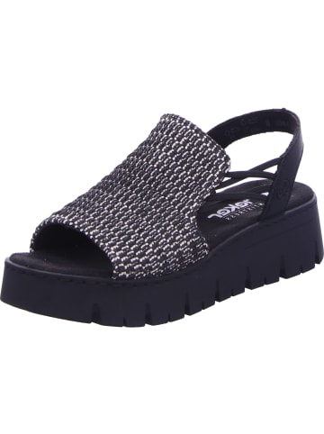 rieker Keilsandaletten in schwarz/sand