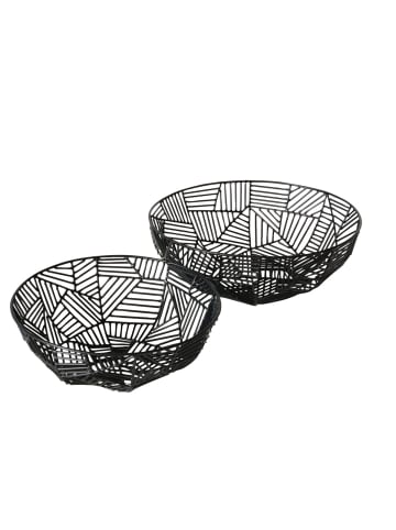 Boltze Schalen aus Metall GRAPHINA, 2er-Set in Schwarz