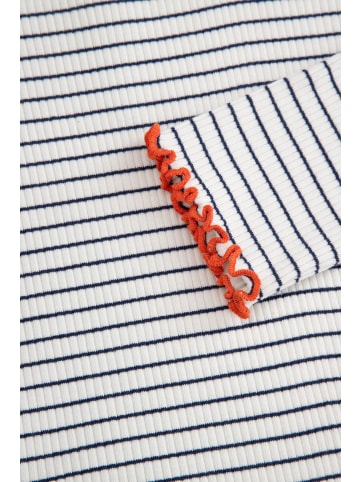 Coccodrillo Langarm-Rippstrick-T-Shirt in ecru