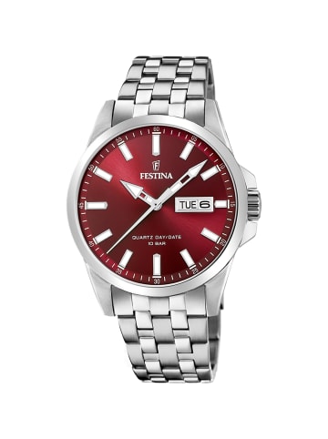 Festina Herrenuhr Quarz Stahl/Rot