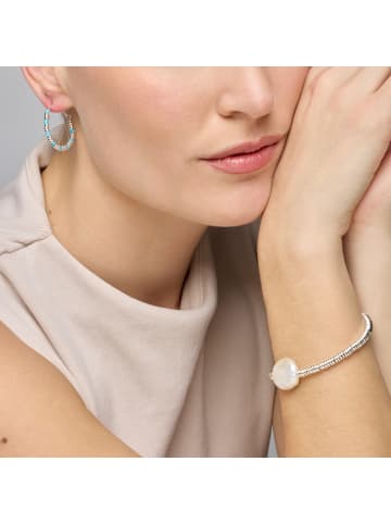 Luxenter Ohrringe aus 925er Sterlingsilber mit Zirkonia in Aquamarinblau, rhodiniert