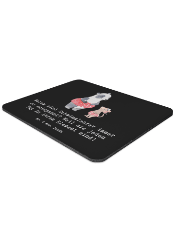 Mr. & Mrs. Panda Mousepad Entspannte Schwimmlehrer mit Spruch in Schwarz