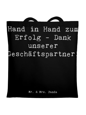 Mr. & Mrs. Panda Jutebeutel Spruch Erfolg Geschäftspartner mit S... in Schwarz