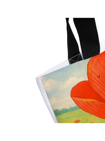 Mr. & Mrs. Panda Shopper Tasche Blume Mohnblume Design ohne Spruch in Weiß