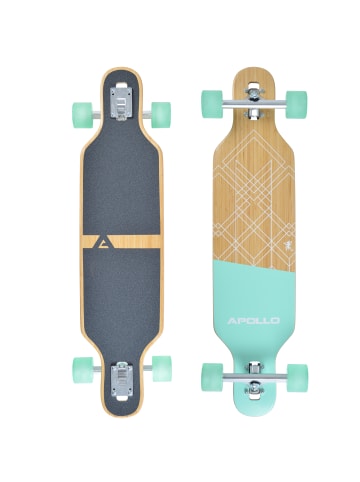 Apollo Twin Tip DT Longboard " Savaii - Bamboo " in holz/türkis