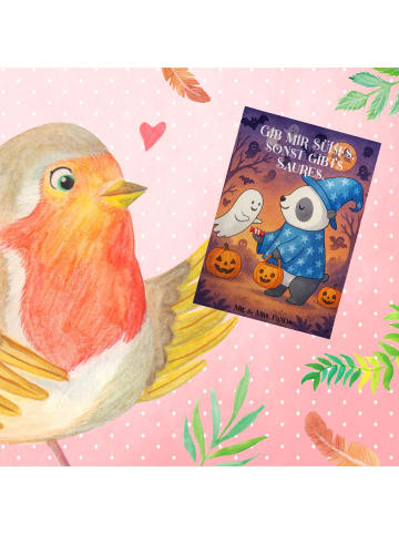 Mr. & Mrs. Panda neujahrskarte Panda Zauberer Design mit Spruch in Weiß