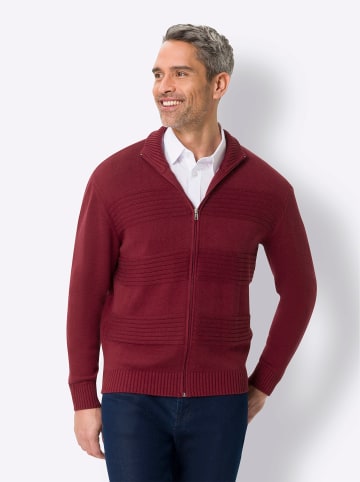 Sieh an! Strickjacke in dunkelrot