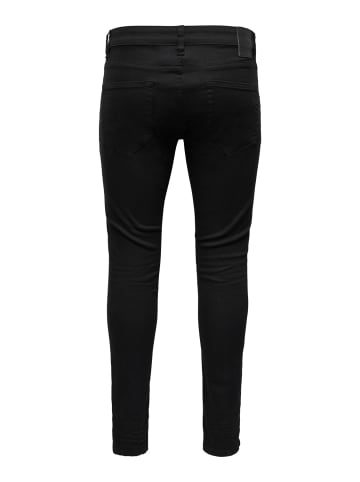 Only&Sons Skinny Fit Jeans Basic Denim Hose Stoned Washed Pants ONSWARP in Schwarz