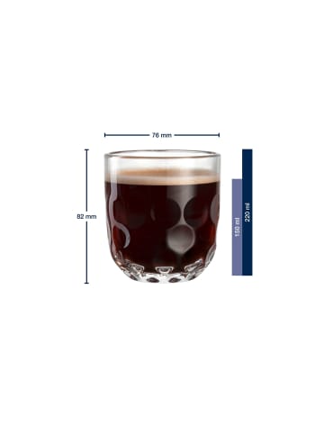 LEONARDO 12-tlg. Kaffeegläser mit Untersetzer Gocce in Transparent – 220 ml in transparent