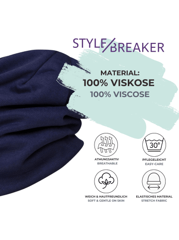styleBREAKER Feinstrick Beanie Mütze in Schwarz