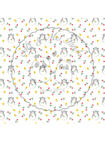 Mr. & Mrs. Panda Dekokissen Chinchilla Blume ohne Spruch in Weiß