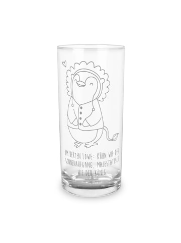 Mr. & Mrs. Panda Wasserglas Löwe Astrologie mit Spruch in Transparent