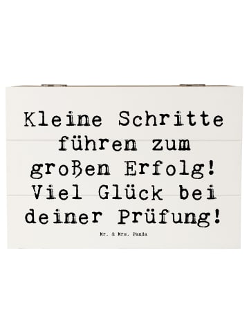 Mr. & Mrs. Panda kiste holz Spruch Prüfungen bestehen mit Spruch in Weiß