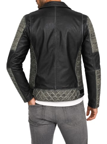 Reichstadt Herren Slim Fit Echtleder Jacke  in Fungi Green