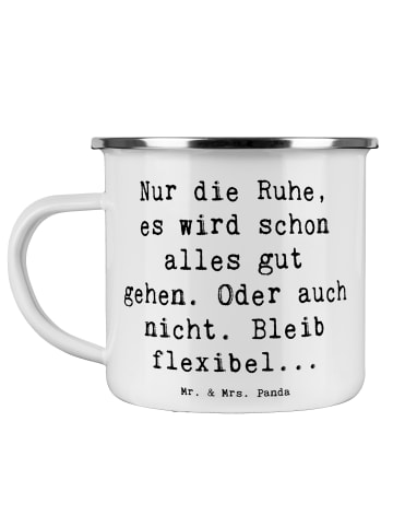 Mr. & Mrs. Panda Camping Emaille Tasse Spruch Gelassenheit in Kr... in Weiß