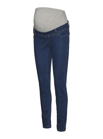 mama licious Umstandsjeans mit Skinny Fit in Dark Blue Denim