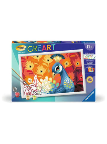 Ravensburger Malprodukte CreArt, Malen nach Zahlen Kinder - Stolzer Pfau Ab 11 Jahre in bunt
