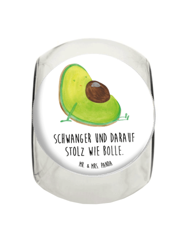 Mr. & Mrs. Panda Bonbonglas Avocado Schwangerschaft mit Spruch in Weiß