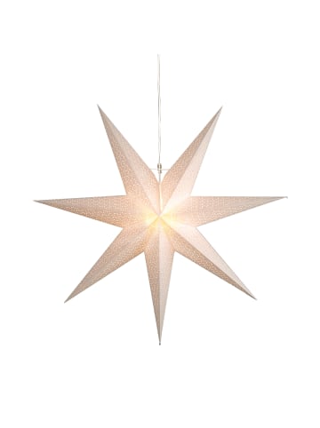 STAR Trading Papierstern Leuchtstern Faltstern 7zackig hängend 100cm Kabel creme