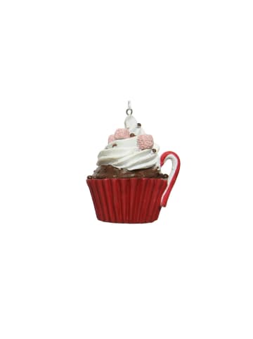 MARELIDA Baumschmuck Muffin Cupcake Anhänger in weiß, rot