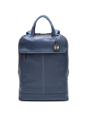 MYWALIT Rucksack Leder 40 cm Laptopfach in royal