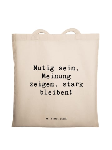 Mr. & Mrs. Panda Einkaufsbeutel Spruch Mutig zu seinen Meinungen... in Creme