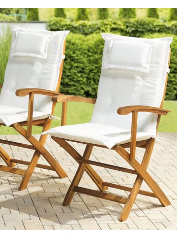 Beliani 2er-Set Esszimmerstuhl MAUI in Braun/Weiß