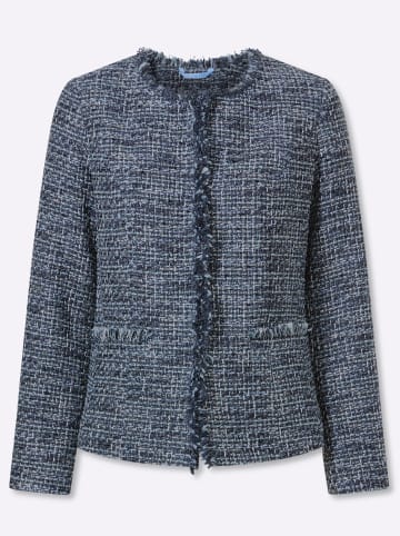 WITT WEIDEN Bouclé-Blazer in marine-eisblau-meliert