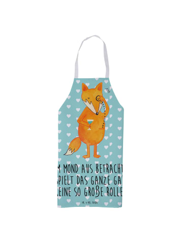 Mr. & Mrs. Panda Schürze Fuchs Lord mit Spruch in Türkis Pastell