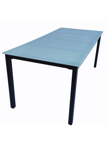 VCM  Aluminium Glas Gartentisch Balkontisch 140x80 cm in Mattglas