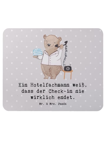 Mr. & Mrs. Panda Mouse Pad Hotelfachmann Lebensweisheit mit Spruch in Grau Pastell