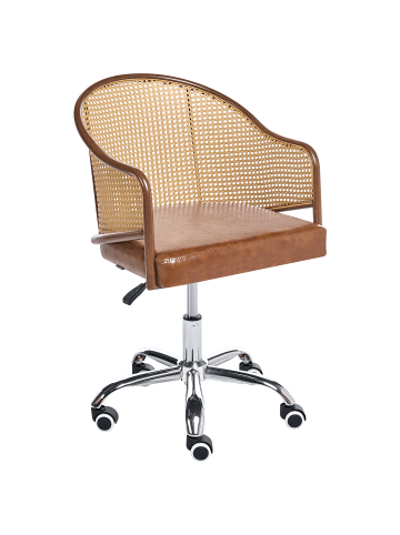 Beliani Bürostuhl REDDING in Braun/Silber/Schwarz - (W) 50 x (H) 77 x (L) 50 cm