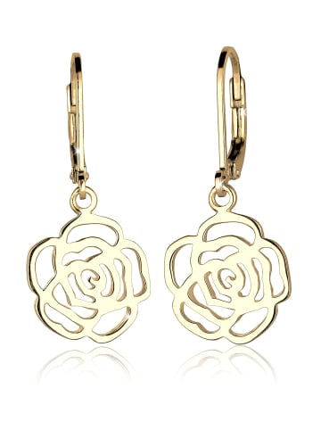 Elli Ohrringe 925 Sterling Silber Blume, Rose in Gold