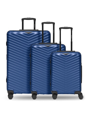 Redolz Essentials 18 4 Rollen Kofferset 3-teilig mit Dehnfalte in metallic-blue shiny
