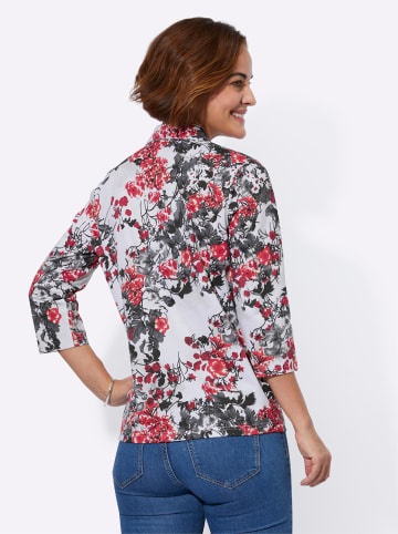 WITT WEIDEN Poloshirt in rot-grau-bedruckt