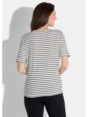 GOLDNER Kurzgröße:  Shirt in weiß / schwarz / geringelt