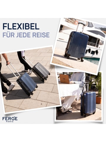 FERGÉ Kofferset Hartschale 3 teilig Koffer Set CANNES TSA-Schoß in blau