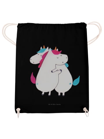 Mr. & Mrs. Panda Sportbeutel Einhörner Umarmen ohne Spruch in Schwarz