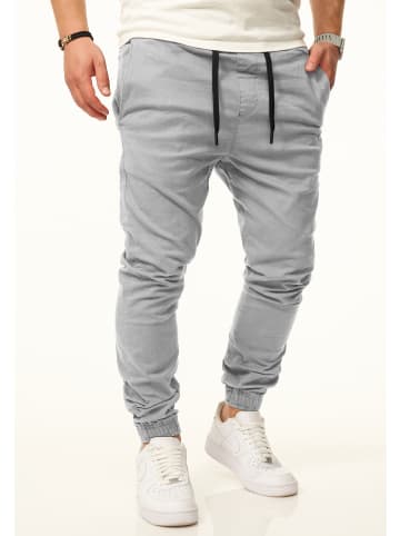 DAILY COTTON Chinohose - als Jogger Jeans Freizeithose mit Gummibund in Hellgrau