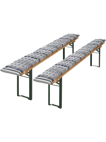 REDBEST Baumwolle, Gewebt Bierbank-Auflage 2er-Pack in grau