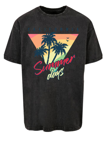 F4NT4STIC Oversize T-Shirt California Palmen Retro in schwarz