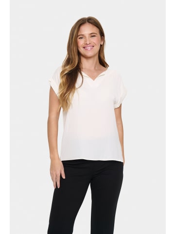 SAINT TROPEZ Kurzarm-Bluse BrianaSZ Gerade Passform in Ice