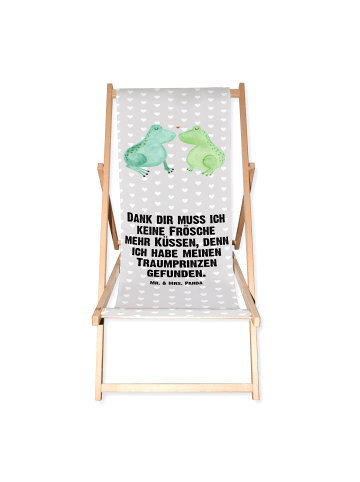 Mr. & Mrs. Panda Gartenliege Frosch Liebe mit Spruch in Grau Pastell