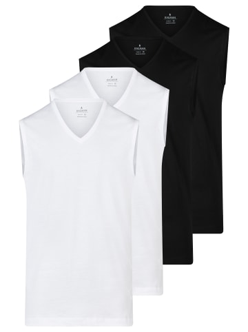 Ragman Unterhemd / Tanktop Basic in Weiß / schwarz
