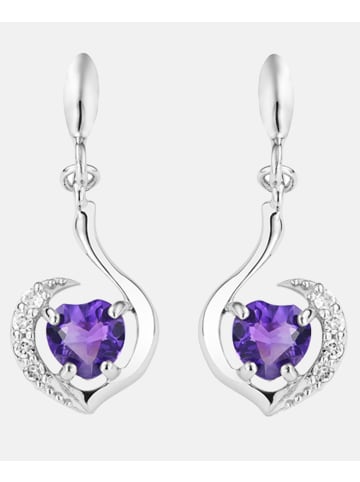 Diamant L'éternel Ohrringe aus 375 Weißgold mit 0.28 Karat Diamant mit Amethyst