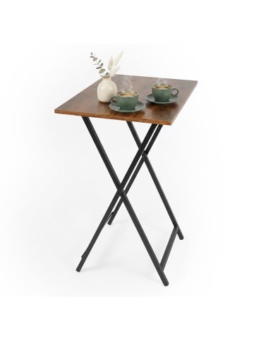 relaxdays Beistelltisch "Industrial" in Braun/ Schwarz – (B)48 x (H)66,5 x (T)36 cm